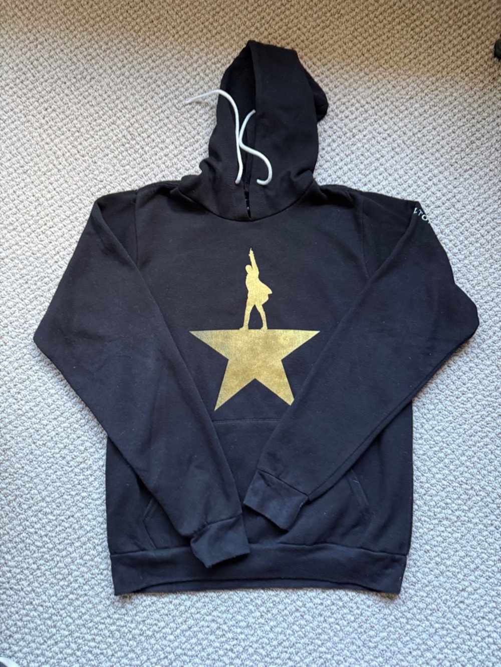 Hamilton Black Crewneck Sweater with Gold Star Graphic